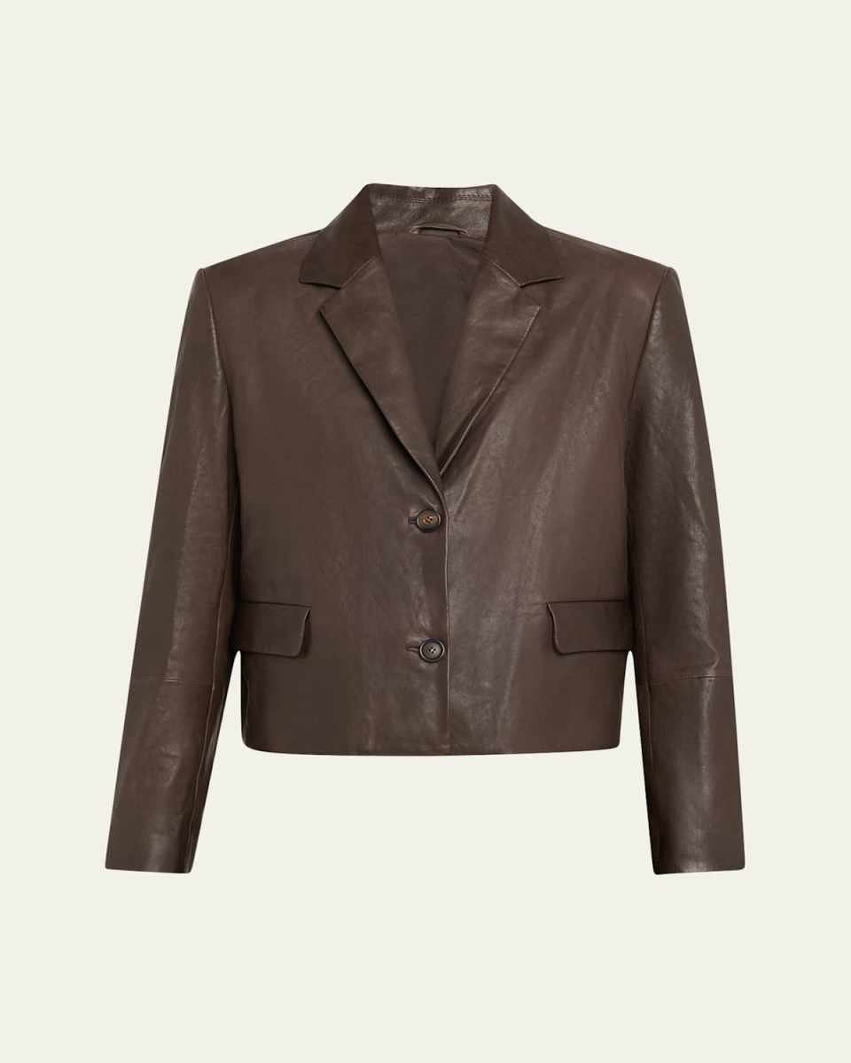 Vintage Nappa Leather Cropped Blazer